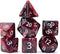 Gate Keeper Games Aether Dice: Plague - 7pc RPG Set in Black, Red & White Swirled with Glitter