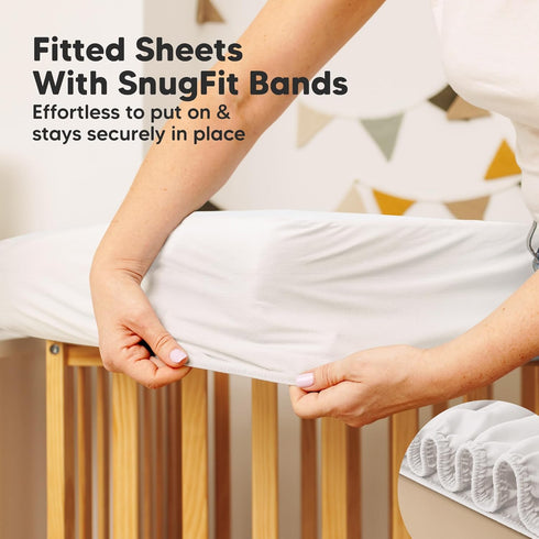 2-Pack 52" 28" Waterproof Crib Mattress Protector Cover Fitted - Quiet Baby Crib Mattress Pad Sheets, x Soft Quilted