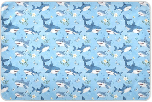 siphylline Cartoon Cute Sea Animal Blue Extra Large Resuable Changing Pad Covers Waterproof