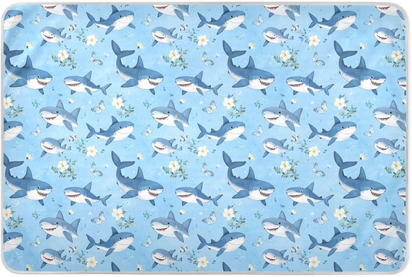 siphylline Cartoon Cute Sea Animal Blue Extra Large Resuable Changing Pad Covers Waterproof
