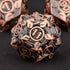 Set 7Pcs D20 D12 D10 D8 D6 D4 KERWELLSI Metal DND Dice D&D, Nature Vines Leaf Role Playing Dice with Gift Box, Copper
