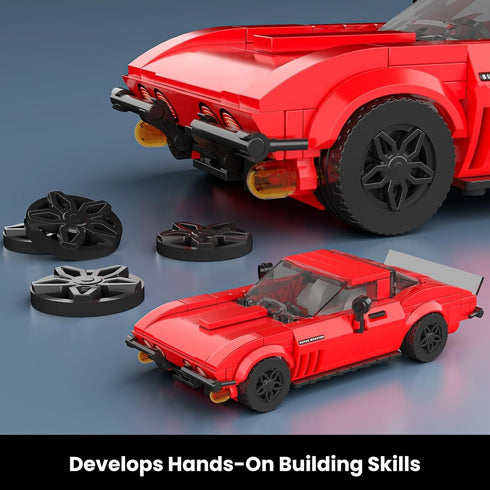 Set 332 Mould King Super Sports Car Building with Display Case, Piece Race Car Model Construction Toy for Boys