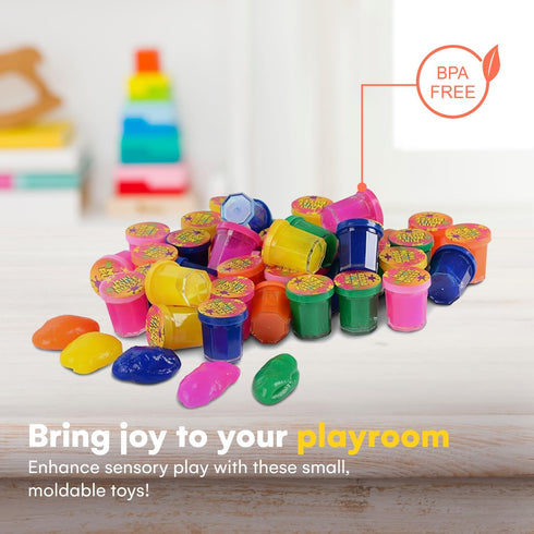 Set 48 Set 3+ Kicko Slime Bulk of Multicolored - Mini Noise Putty Toys Collection - Fun Kids Tactile Sensory Play