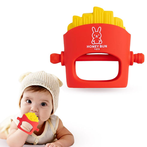 French Fries Baby Teething Toys - Teething Mitten, Baby Chew Toy, Teethers