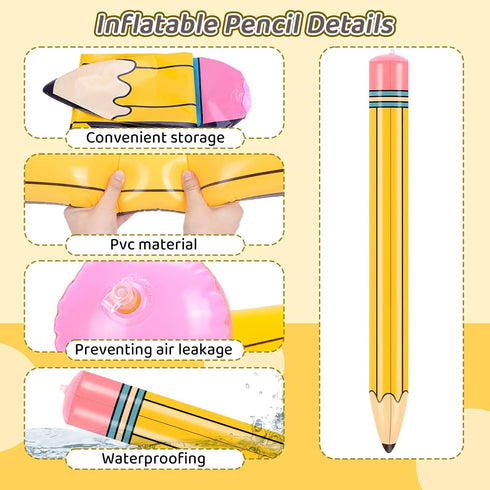 Dalycro 43-Inch 43in) Inflatable Pencil Giant Blow Up Pencil Colorful Inflatable Crayons, Birthday Party Supplies