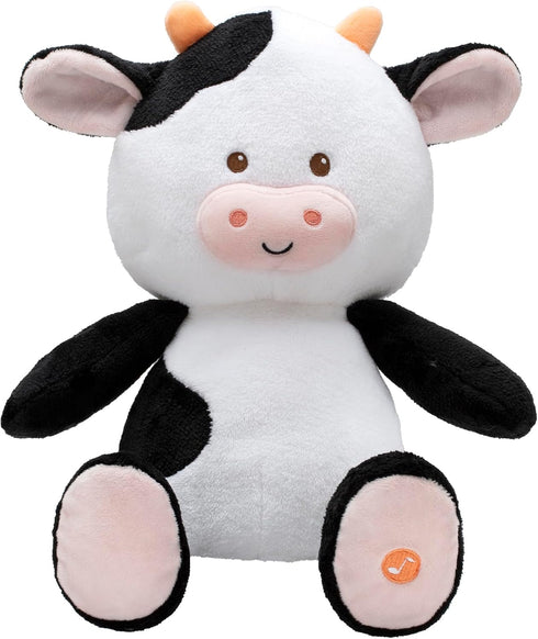 10 inch Magic Years Musical Light Up Cow Toy for Baby, Plays Twinkle, Twinkle Little Star, Black and White Cow, Farm