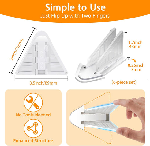 6 Pack Child Proof Sliding Door Locks for Kids Safety - Window Locks for Sliding Closet and Glass Doors