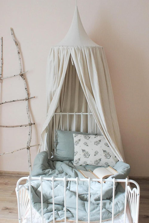 CuteeHagl Kids Bed Canopy Breathable Cotton Soft Cover Net for Crib Reading Nook Curtain Hanging Round Play Tent