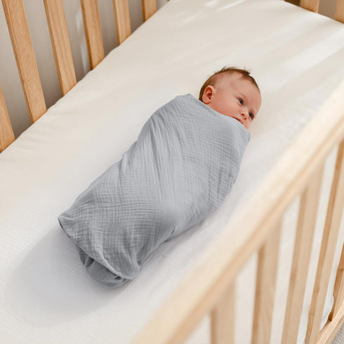 Pack 3 Comfy Cubs Muslin Swaddle Blankets of and Baby Changing Pad Compact Size Bundled