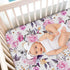 2 Pack, 28x 52, Floral Crib Sheets for Baby Girls Fits Standard Nursery Crib Mattress & Toddler Bed Mattress Soft