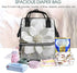 FHEDVBN Backpack Mummy Backpacks Daypack Flower Diaper Bag for Women Multifunction Waterproof for Mom Dad, Large