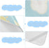 SyXIOP 28" 52" Blue White Clouds and Rainbow Cooling Baby Waterproof Crib Mattress Cover x Breathable Bed Pads Washable