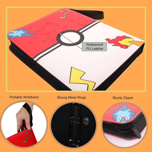 Deluxe Trading Card Binder, Premium 4-Pocket Album with 400 Side Loading Pockets, Ideal for Card Enthusiasts