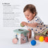 Taf Toys Sensory Baby Tissue Box - Montessori Square Sensory Toys with Colorful Pull Scarves, Play Balls, and Cards.