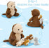 5pcs 14.5" Mommy MaoGoLan Otter Stuffed Animal - Sea Otter Plush with Babies Inside, Soft Cute Stuffed Otter Plushies