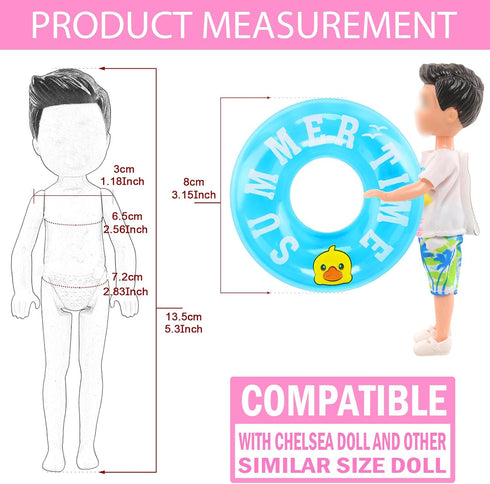 Miunana 36 PCS Boy Doll Travel Outfits for 4-6 Inch Doll, Includes 20 PCS Tops and Pants