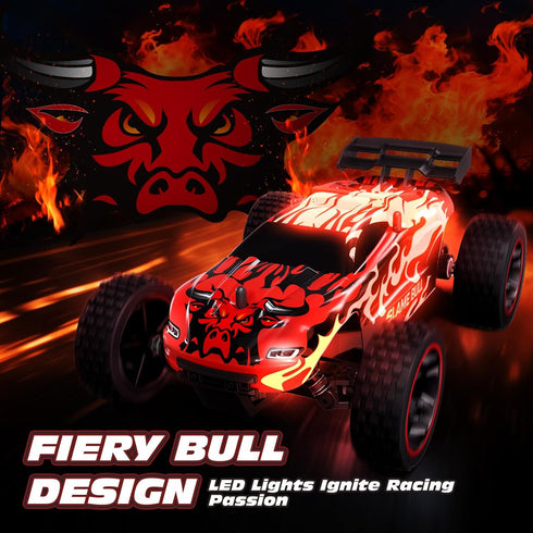 1:18 2WD 2.4GHz 50 8-12 Tecnock RC Cars for Kids, Scale RC Car with USB-C Easy Charging, Remote Control Car with LED