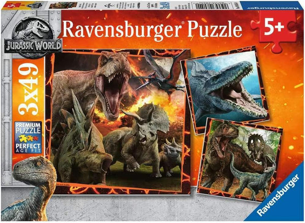 Ravensburger 3x49 Piece Jigsaw Puzzle Set for Kids - Instinct to Hunt - Every Piece is Unique, Fits Together Perfectly