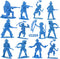 60 PCS Various Pose Cowboy Indian Toy Figures for Kids, Native American Miniature Kit 144 ct 2inch - 3inch (Blue)