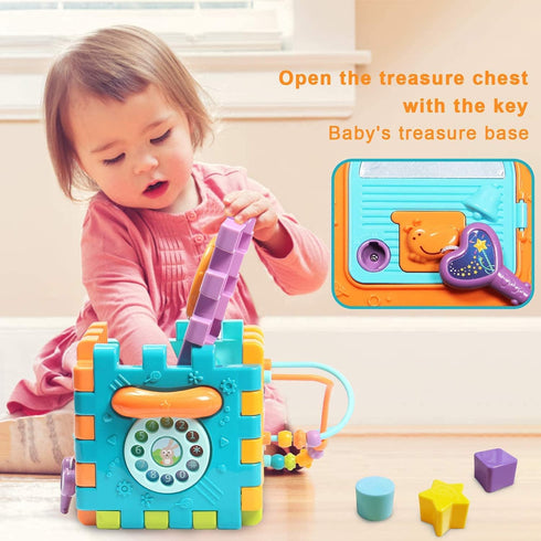Activity Cube Baby Toys for 6 to 12 Months, Early Educational Music Light Up Play Center for 1-3 Years