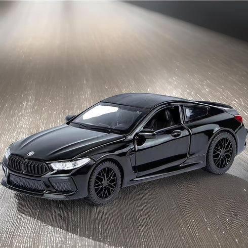 Toy Cars Compatible BMW M8 Model Car 1/32 Metal Collectible with Light and Sound Pull Back for Boys 3+