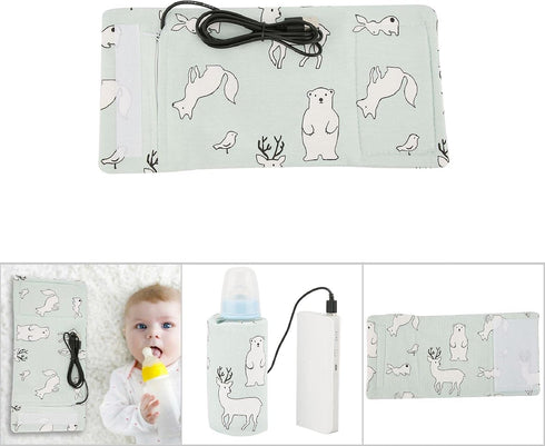 Portable Bottle Keep Warm, USB Travel Milk Heat Keeper, Baby Bottle Keep Warmer for Car Tavel, Storage Cover Insulation