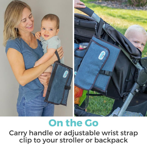 Toddleroo by North States - Travel Changing Pad: Portable Diaper Changing Pad for Baby - Foldable Changing Mat