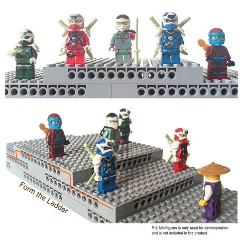 4pcs Brick 16x16 Classic Baseplate Building Plates for Building Bricks, Gray Background Boards for Pixel Paintings