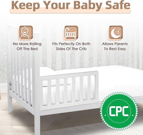 Salcod Toddler Safe Guardrail Compatible with Delta Children Convertible Crib, Crib Rail for Prevent Toddler from