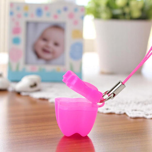 KH866 60 Pcs Tooth Necklaces for Lost Teeth Tooth Holder Necklaces with Container Case, Milk Tooth Saver Storage Box
