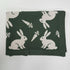 Baby Knit Blanket Soft Cotton Blend with Rabbit and Carrot Design Cozy