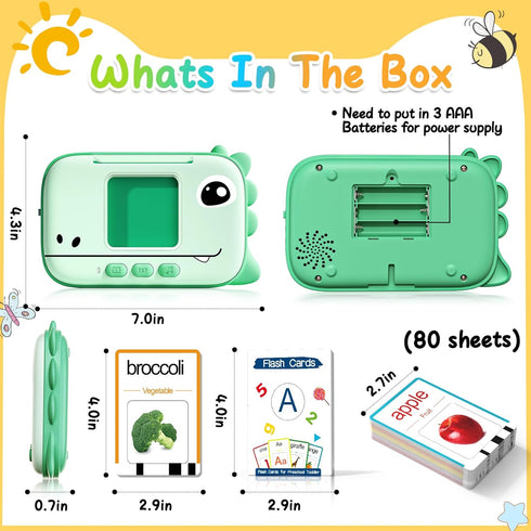 Talking Flash Cards (Dinosaur Style) for Toddlers 1-3 2-4, Learning Toys for Boys and Girls, Autism Speech Therapy