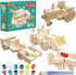 Kraftic Woodworking Building Kit for Kids - 3 Educational DIY Carpentry Projects for Boys and Girls - Tractor,