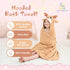 Cozy, Children(50"x30") Style Quarters Brown Elk Hooded Towel for Kids Soft, Absorbent Cotton, Embroidered Baby Bath