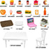 30 Pcs Miniature Food Drinks Laptop Computer Books Toys Dollhouse Miniature Furniture Plastic Table Fits Accessories Scale Dollhouse Playsets Girl Mini Drink Food Party