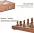 15" Set ELONGDI Wooden Chess with Magnetic Pieces - Extra Queens - Folding Chessboard Portable Travel Tournament Chess