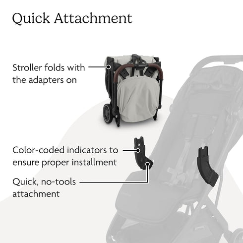 V3 1 UPPAbaby Adapter for Minu - Compatible with Aria and Mesa Infant Car Seats - Quick + Secure Attachment - Pair