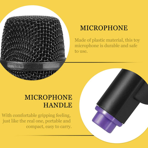 Ipetboom Simulated Microphone Toy, 1 Pc Fake Mic for Pretend Play, Fun Karaoke Prop for Birthday Party Favors