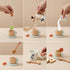 Set 19-Piece Set 3+ PairPear Wooden Tea for Kids, Pretend Tea Time Play with Tray, Wooden Tea Toys for Toddlers