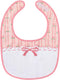 Littleforbig Adult Bib - Cotton Waterproof Babydoll Printed Pink Floral, Adjustable Velcro Closure
