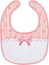 Littleforbig Adult Bib - Cotton Waterproof Babydoll Printed Pink Floral, Adjustable Velcro Closure