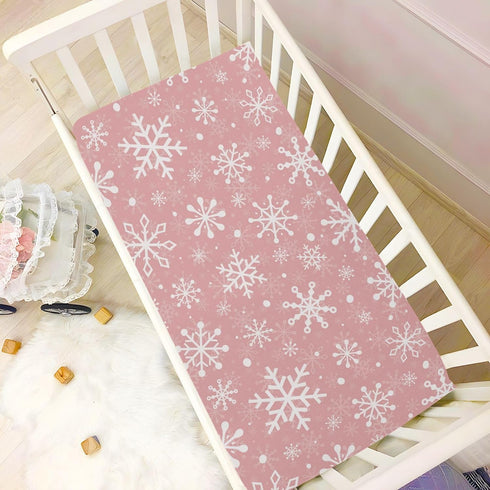 J JOYSAY Pack Pad,52 28 Christmas Snowflakes Fitted Crib Sheet for Boys Girls Baby Crib Sheet Crib Mattress Sheet Soft