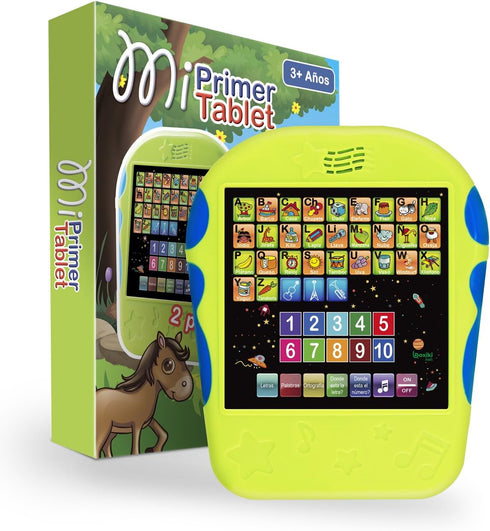 Spanish Learning Tablet for Kids - Bilingual Toy for Toddlers to Learn ABC, Numbers, Spelling, Melodies, Animals