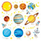 Decowall DS8-1307 Planets in The Space Kids Wall Decals, Peel and Stick Removable Stickers for Nursery