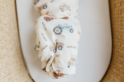 Hayride Large Premium Knit Baby Swaddle Blanket - Copper Pearl