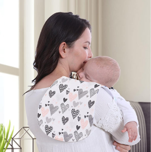 100% Set, 5 Pack Little Tots Burp Cloths Cotton Baby Burp Absorbent & Soft Burping Cloth Newborn Towel for Newborns
