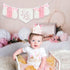 1/2 6 Birthday High Chair Banner, Half-Year Crown Hat, Months Party Decorations, Baby Photo Props with Pink Bow