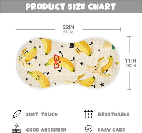 tplaotee 22x11in Cute Cartoon Yellow Bananas Cotton Burp Cloths Baby Soft and Absorbent? Burp Rags for Unisex Newborns