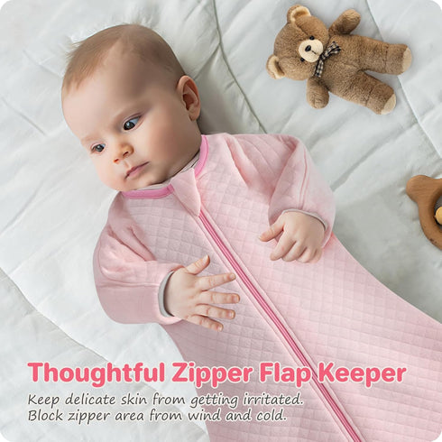 3-6 1.5 2-Way Amrcbb Easy Transition Baby Sleep Sacks with Sleeves Soft Cotton Warm Months Tog, Soft Comfortable