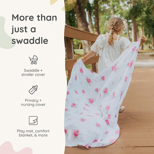 100% 47 47 Margaux & May Muslin Baby Swaddle Cotton, Large x Newborn Swaddle, Soft & Breathable Muslin Swaddle Blanket